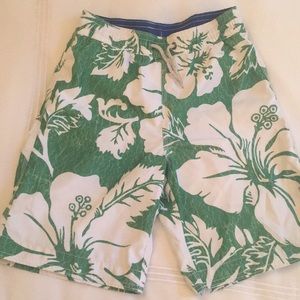 GapKids XL(12) Boys Green and White Swim Trunks